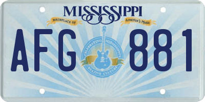 MS license plate AFG881