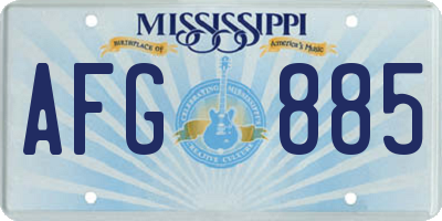 MS license plate AFG885