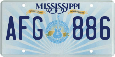 MS license plate AFG886