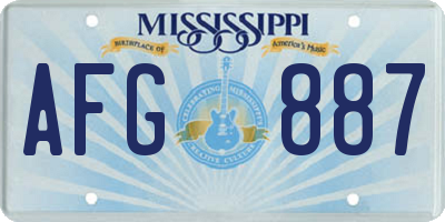 MS license plate AFG887