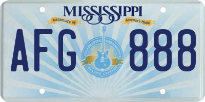 MS license plate AFG888