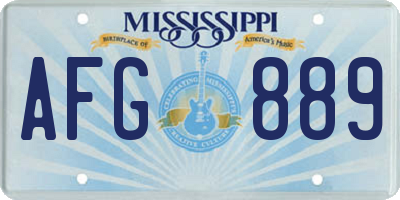 MS license plate AFG889