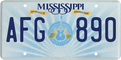 MS license plate AFG890