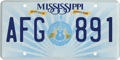 MS license plate AFG891