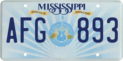 MS license plate AFG893