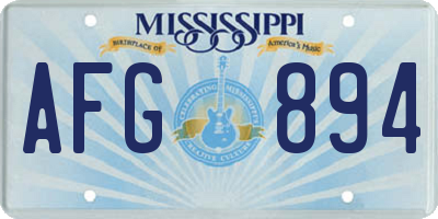 MS license plate AFG894
