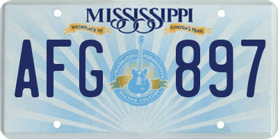 MS license plate AFG897