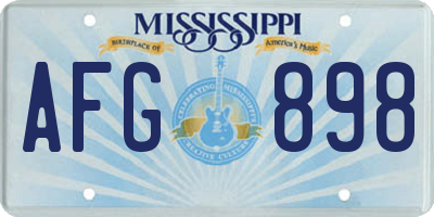 MS license plate AFG898