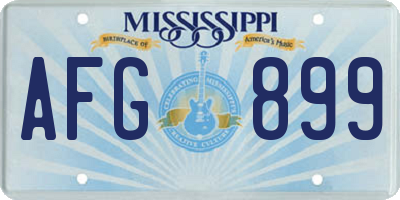 MS license plate AFG899