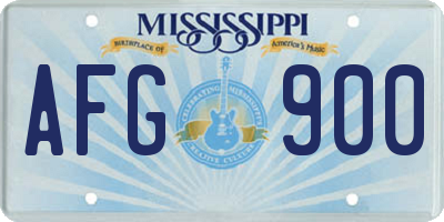 MS license plate AFG900