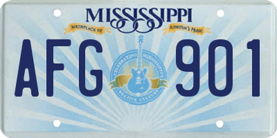 MS license plate AFG901