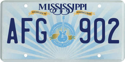 MS license plate AFG902
