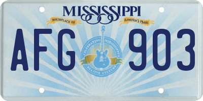 MS license plate AFG903