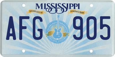 MS license plate AFG905