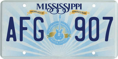 MS license plate AFG907