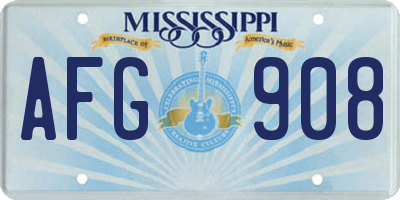 MS license plate AFG908