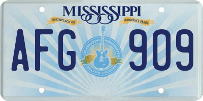 MS license plate AFG909