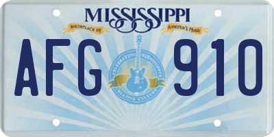 MS license plate AFG910