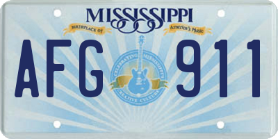 MS license plate AFG911