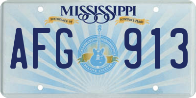 MS license plate AFG913