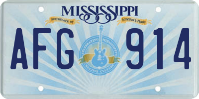 MS license plate AFG914