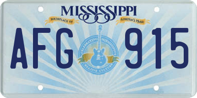 MS license plate AFG915