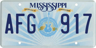 MS license plate AFG917