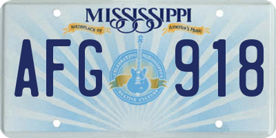 MS license plate AFG918