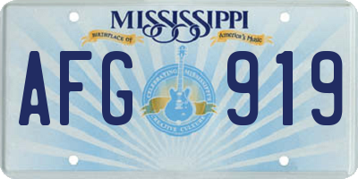 MS license plate AFG919