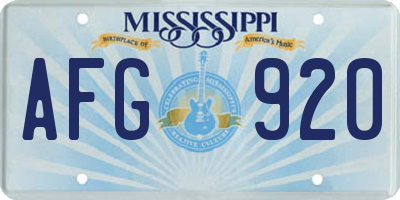 MS license plate AFG920