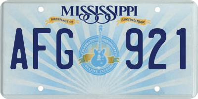 MS license plate AFG921