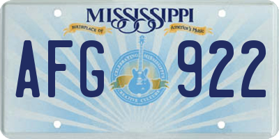 MS license plate AFG922