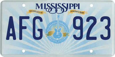 MS license plate AFG923