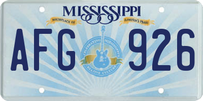 MS license plate AFG926