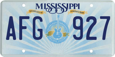 MS license plate AFG927