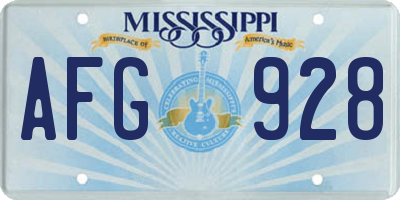 MS license plate AFG928