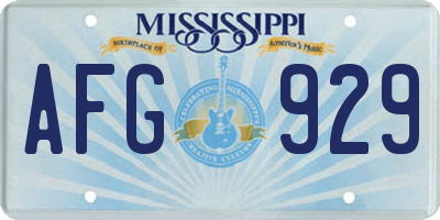 MS license plate AFG929