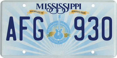 MS license plate AFG930