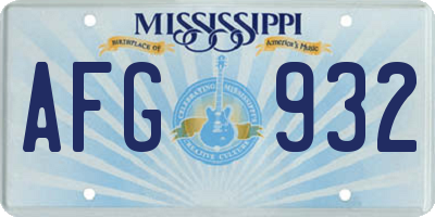 MS license plate AFG932