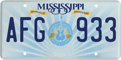 MS license plate AFG933