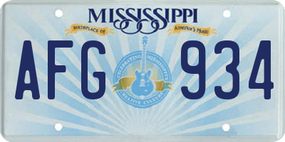 MS license plate AFG934