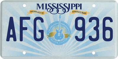 MS license plate AFG936