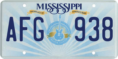 MS license plate AFG938