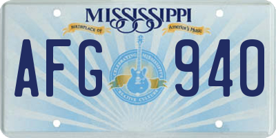 MS license plate AFG940