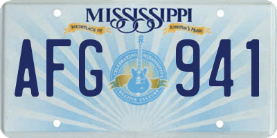 MS license plate AFG941