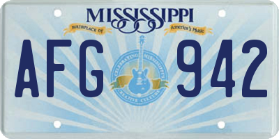MS license plate AFG942