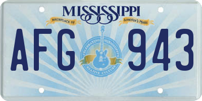 MS license plate AFG943