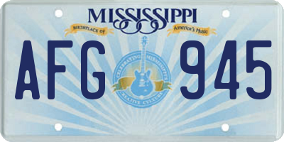 MS license plate AFG945
