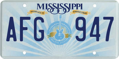 MS license plate AFG947