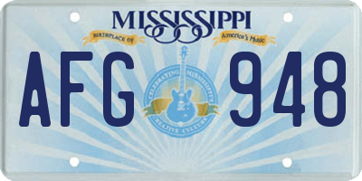 MS license plate AFG948